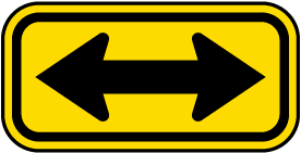 Black / Yellow Double Arrow Sign