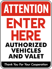 Attention Enter Here Sign