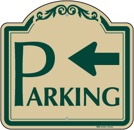 Parking Area Sign (Left Arrow)