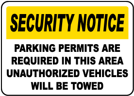 Parking Permits Required Sign