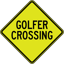 Golfer Crossing Sign