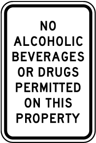 No Alcohol Drugs Permitted Sign