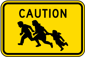 Caution Immigrant Crossing Sign