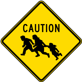 Caution Immigrant Crossing Sign