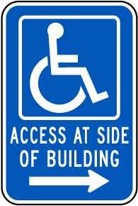 Access At Side of Building (Right Arrow)