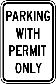 Parking With Permit Only Sign