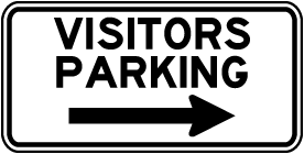 Visitors Parking (Right Arrow) Sign