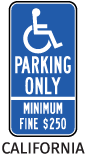 California Accessible Parking Sign
