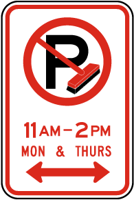No Parking Street Cleaning Sign