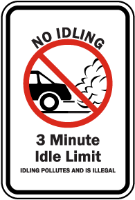 No Idling 3 Minute Idle Limit Sign