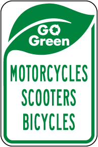 Go Green Scooters Parking Sign