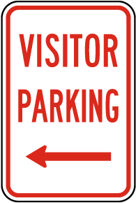 Visitor Parking (Left Arrow Sign)