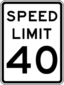 Speed Limit 40 MPH Sign