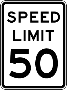 Speed Limit 50 MPH Sign