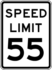 Speed Limit 55 MPH Sign