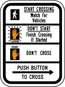 Pedestrian Signal Information Sign