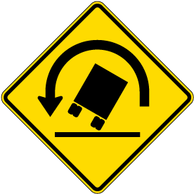 Left Truck Rollover Sign