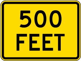 500 Feet Sign