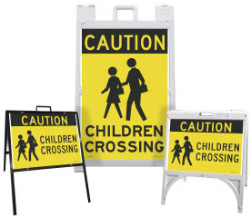 Caution Children Crossing Sandwich Board Sign