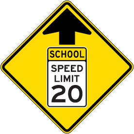 School Speed Limit 20 Sign