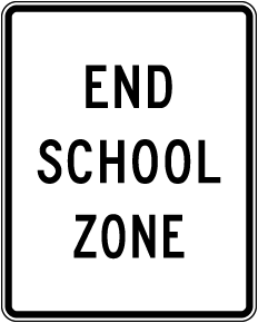 End School Zone Sign