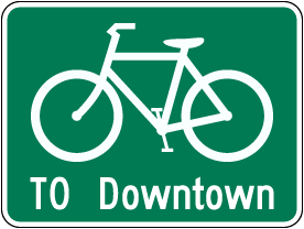 To Downtown Bike Sign