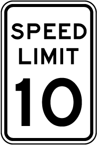 Speed Limit 10 MPH Sign