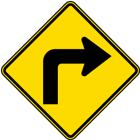 Right Turn Ahead Sign