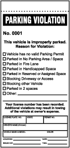 Parking Violation Ticket