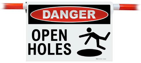 Danger Open Holes Sign