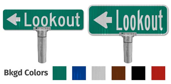 Flat Blade Sign with Directional Arrow