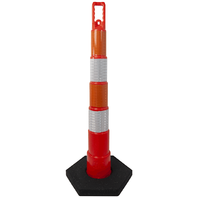 42" Channelizer Cone with 4 reflective bands + 16 lb. Base