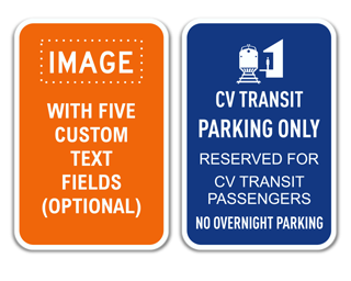Custom Parking Sign with Logo and Text