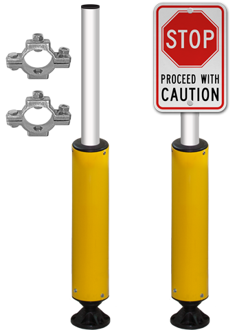 78" Tall Fixed Base Impact Recovery Sign Post
