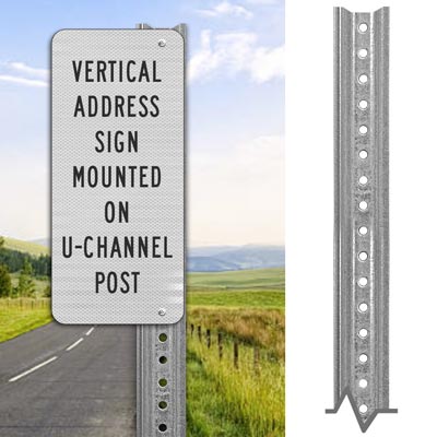 Lightweight  Galvanized Sign Post - Direct Sign Mounting