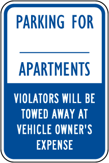Custom Reserved Parking for Apartments Sign