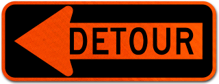 Detour Left Arrow Sign