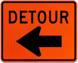 Detour Sign (Left Arrow)