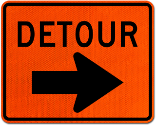 Detour Sign (Right Arrow)