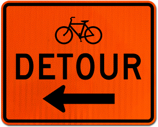 Bike Detour Sign (Left Arrow)
