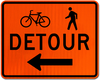Bike / Pedestrian Detour Sign (Left Arrow)