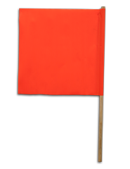 Orange Vinyl Flag with Wood Handle