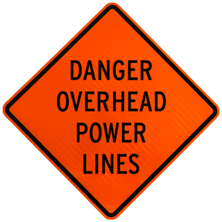 Danger Overhead Power Lines Rigid Sign