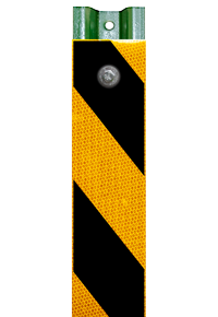 Yellow / Black Striped Reflective U-Channel Post Panel
