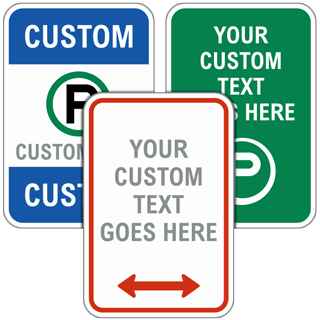 Blank Custom Parking Sign with Red Border