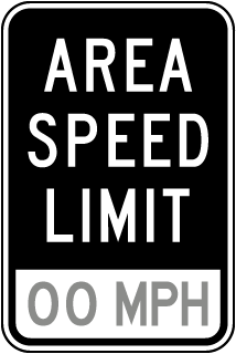 Area Speed Limit Sign
