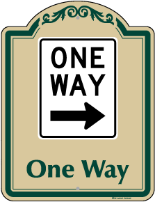 UNICOR Shopping: ONE WAY Sign with Right Arrow