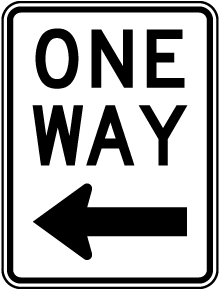 One Way Road Sign C2 Reflective 400x600mm - Sign Style