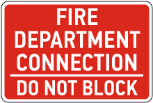 Fire Department Connection Sign