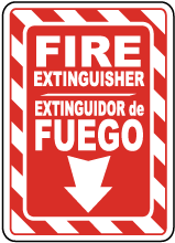 Bilingual Fire Extinguisher Sign